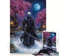 Puzzle de 1000 pièces Samouraï à la Peau Bleue sous Les cerisiers en Fleurs (38x52cm) Un Jeu Amusant et Relaxant pour améliorer sa mémoire et se détendre Découpe de précision Un Cadeau de Noël idéal