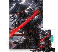 Puzzle de 1000 pièces Samouraï à l'épée flamboyante pour Adolescents Jeu de logique, Simple et Amusant, Bords Lisses, Cadeau élégant (38x52cm)