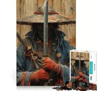 Puzzle de 1000 pièces Samouraï à l'épée pour Adultes améliore la mémoire, soulage l'anxiété, décoration Murale aux Bords tranchants (50x75cm)