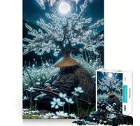 Puzzle de 1000 pièces Samouraï au Clair de Lune pour Adultes et Adolescents Un pour se ressourcer, se détendre et s’évader grâce à sa découpe Nette (38x52cm)