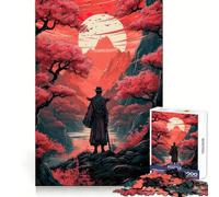 Puzzle de 1000 pièces Samouraï au Coucher du Soleil pour Adultes, Jeu de logique Fine, Loisirs, Bords Nets, Objet de Collection (50x75cm)