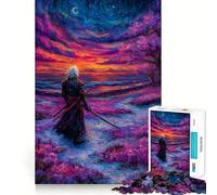 Puzzle de 1000 pièces Samouraï au Coucher du Soleil pour Adultes Un Cadeau créatif, idéal pour développer sa mémoire et se détendre (38x26cm)