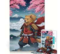 Puzzle de 1000 pièces Samouraï Chien Mont Fuji pour Adolescents, Jouet Mental Anti-Stress, découpe de qualité supérieure, Cadeau Exquis (50x75cm)