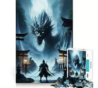 Puzzle de 1000 pièces Samouraï Contre Dragon pour Adolescents stimule la mémoire, Loisirs à la Maison, Image à Assembler, Joli Cadeau (50x75cm)