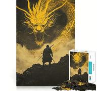 Puzzle de 1000 pièces Samouraï Contre Dragon pour Adolescents Un Jeu Stimulant et Calme, Un Cadeau de Saison aux découpes précises (38x26cm)