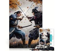 Puzzle de 1000 pièces Samouraï Contre Épéiste pour Adultes Jeu de réflexion et de Loisirs créatifs Découpe Fine pour Noël (50x75cm)