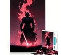 Puzzle de 1000 pièces Samouraï dans des Flammes néon pour Adolescents, Jouet Mental Anti-Stress, découpe de qualité supérieure, Cadeau Exquis (38x52cm)