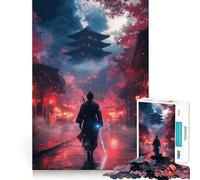 Puzzle de 1000 pièces Samouraï dans la Cité Rouge pour Adultes Un Jeu de mémoire Relaxant et ludique, idéal pour Un Assemblage et Une Collection Artistique (50x75cm)