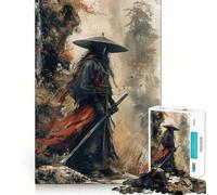 Puzzle de 1000 pièces Samouraï dans la forêt brumeuse pour Adultes et Adolescents, Jeu intellectuel, à Partager à la Maison, qualité et découpe Classiques (38x26cm)