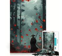 Puzzle de 1000 pièces Samouraï dans la forêt d'automne pour Adolescents renforce la mémoire, Divertissement paisible, Bords de qualité, (38x26cm)