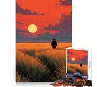 Puzzle de 1000 pièces Samouraï dans Un Champ au Coucher du Soleil pour Adolescents Un défi intellectuel Stimulant, Amusant et Relaxant, avec Une découpe précise pour Les fêtes (50x75cm)