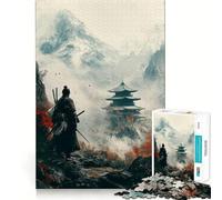 Puzzle de 1000 pièces Samouraï dans Un Paysage de Montagne Brumeux pour Adultes Un Cadeau créatif, idéal pour développer sa mémoire et apaiser Son Esprit (38x52cm)