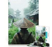 Puzzle de 1000 pièces Samouraï dans Un Village Brumeux pour Adultes renforce la mémoire, apaise l’Esprit, qualité supérieure, Surprise chaleureuse (50x75cm)