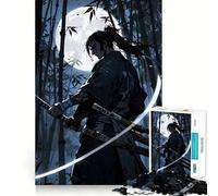 Puzzle de 1000 pièces Samouraï dans Une forêt de bambous au Clair de Lune pour Adolescents stimule la mémoire, se détend et s’Amuse Découpe de qualité supérieure Cadeau élégant (50x75cm)