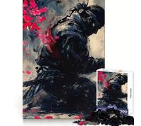 Puzzle de 1000 pièces Samouraï en Contemplation avec des cerisiers en Fleurs pour Adolescents Un Jeu de logique Puissant, Un Cadeau créatif et apaisant (38x52cm)