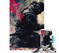 Puzzle de 1000 pièces : Samouraï en Contemplation Devant des cerisiers en Fleurs Jeu éducatif et ludique à Monter soi-même pour Les 14 Ans et Plus (38x26cm)