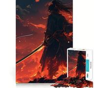 Puzzle de 1000 pièces Samouraï en Flammes pour Adultes, pour développer sa mémoire et se détendre en Toute tranquillité Pièce de Collection à Assembler (38x52cm)