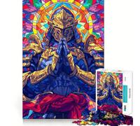 Puzzle de 1000 pièces Samouraï en prière pour Adolescents, Jeu de réflexion, activité à la Maison, découpe Premium, Cadeau de Noël 38x52cm