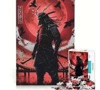 Puzzle de 1000 pièces Samouraï Fantôme Rouge Jeu de réflexion Détente intellectuelle Cadeau d'anniversaire 38x52cm