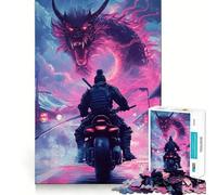Puzzle de 1000 pièces Samouraï Moto Dragon pour Adultes Renforce la mémoire, soulage Le Stress, qualité supérieure, Cadeau d'anniversaire (38x26cm)