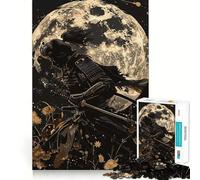 Puzzle de 1000 pièces Samouraï sous la Pleine Lune pour Adultes Un Puzzle Relaxant et Artistique à Assembler, Un Cadeau Unique (38x26cm)