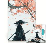 Puzzle de 1000 pièces Samouraï sous Les cerisiers en Fleurs pour Adultes et Adolescents Un pour se ressourcer, se détendre et s’évader grâce à sa découpe Nette (38x26cm)