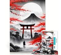 Puzzle de 1000 pièces Samouraï sous Les cerisiers en Fleurs pour Adultes, Smart Reason Toy Home Enjoy Sharp Edge, Article de Noël idéal (50x75cm)