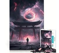 Puzzle de 1000 pièces Samouraï sous Un Ciel Cramoisi pour Adolescents, Jeu intellectuel, Moments en Famille, découpe de qualité, Cadeau Unique (38x52cm)