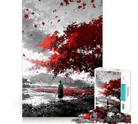 Puzzle de 1000 pièces Samouraï sous Un érable pour Adolescents, Jeu de réflexion, Moment de détente, découpe de qualité supérieure, Cadeau Artistique (50x75cm)