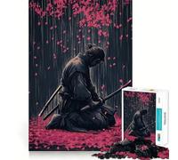 Puzzle de 1000 pièces Samouraï sous Une Pluie de cerisiers en Fleurs pour Adolescents Un Jeu d'entraînement cérébral, de détente et d'art à Assembler, Un Cadeau Unique (38x26cm)