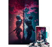 Puzzle de 1000 pièces Samouraïs du Bien et du Mal Difficile et Stimulant Améliore la mémoire Décoration intérieure Jouet pour Les 14 Ans et Plus (38x52cm)