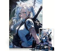 Puzzle de 1000 pièces Samurai Anime Girl pour Adultes et Adolescents, Jeu intellectuel, à Faire à la Maison, qualité et découpe, Cadeau Classique (38x52cm)
