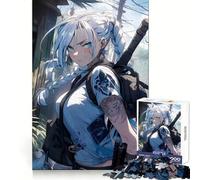 Puzzle de 1000 pièces Samurai Anime Girl pour Adultes, Jouet Intelligent et ludique, découpe Lisse, Surprise de Noël (38x26cm)