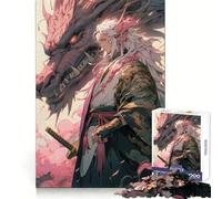 Puzzle de 1000 pièces Samurai et Dragon Anime pour Adolescents, Jeu de logique Solide, Moments en Famille, Bords Nets, Surprise chaleureuse (50x75cm)