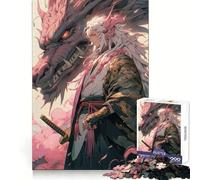 Puzzle de 1000 pièces Samurai et Dragon Anime pour Adolescents, Jouet Mental Anti-Stress, découpe de qualité supérieure, Cadeau Exquis (38x26cm)