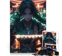 Puzzle de 1000 pièces Samurai Girl Neon Katana pour Adultes et Adolescents Se Souvenir, Construire Lentement, apprécier, découpe précise, œuvre d'art à Collectionner (38x52cm)