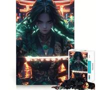 Puzzle de 1000 pièces Samurai Girl Neon Katana pour Adultes et Adolescents Se Souvenir, Construire Lentement, apprécier, découpe précise, œuvre d'art à Collectionner (38x52cm)