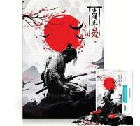 Puzzle de 1000 pièces Samurai Katana Japon pour Adolescents, Jeu de logique et de Construction, Silencieux et Amusant, découpe Nette, Joli Cadeau (38x26cm)