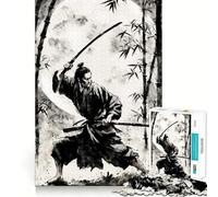 Puzzle de 1000 pièces Samurai Sumi E pour Adolescents, idéal pour stimuler la mémoire et Passer Un Moment de sérénité (38x52cm), Cadeau d'anniversaire de qualité supérieure