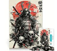 Puzzle de 1000 pièces Samurai Watercolor Japan pour Adolescents, défi intellectuel, Passe-Temps Calme, découpe précise, Cadeau saisonnier (50x75cm)