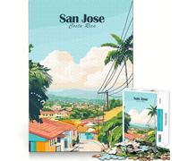 Puzzle de 1000 pièces San José,Costa Rica Découpe précise Jeu de réflexion Intelligent Détente Décoration Artistique de Noël (50x75cm)
