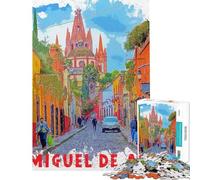 Puzzle de 1000 pièces San Miguel De Allende Puzzle pour Adolescents défi de rapidité Manuelle Cadeau d'anniversaire ou de Noël Jouet addictif Stimulant l'intelligence cérébrale (Taille 38x52cm)
