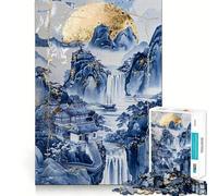 Puzzle de 1000 pièces Sanctuaire du Coucher de Soleil en Porcelaine pour Adolescents Jeu de logique, Simple et Amusant, Bords Lisses, Cadeau élégant (38x52cm)
