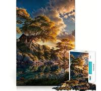 Puzzle de 1000 pièces Sanctuaire Naturel pour Adolescents améliore la mémoire, Passe-Temps Calme, Bords précis, Cadeau d'anniversaire (50x75cm)