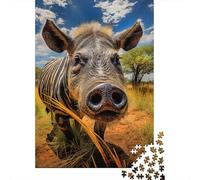 Puzzle de 1000 pièces Sanglier, Puzzle carré créatif en Bois pour Adultes, Cadeau de Noël, 1000 pièces (75 x 50 cm)