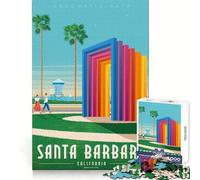 Puzzle de 1000 pièces Santa Barbara,Californie,pour Adolescents,entraînement Intelligent,évasion Tranquille,découpe Impeccable,Cadeau mémorable (38x52cm)
