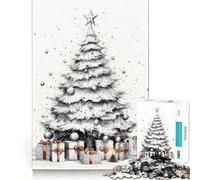 Puzzle de 1000 pièces Sapin de Noël Aquarelle Jeu de réflexion Découpe de Haute précision Défi Amusant pour Passer Le Temps (38x26cm)