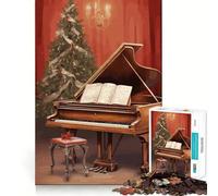 Puzzle de 1000 pièces Sapin de Noël et Piano pour Adultes et Adolescents Un pour se ressourcer, se détendre et s’évader grâce à sa découpe Lisse (38x26cm)