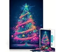 Puzzle de 1000 pièces Sapin de Noël Pastell pour Adultes, Jeu de réflexion, Jeu d'intérieur, pièce d'art aux découpes précises (38x52cm)