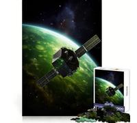 Puzzle de 1000 pièces Satellite dans Une planète Verte pour Adolescents, Jeu de logique et de Train, Anti-Stress, découpe Lisse, Cadeau mémorable (50x75cm)